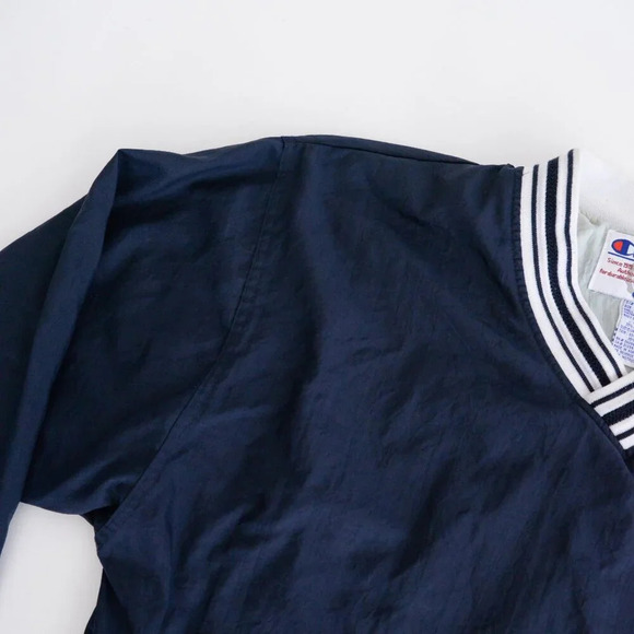 VTG 90S Champion Wisconsin Badgers Navy 100% Nylon Pullover Windbreaker Jacket L - Picture 12 of 12